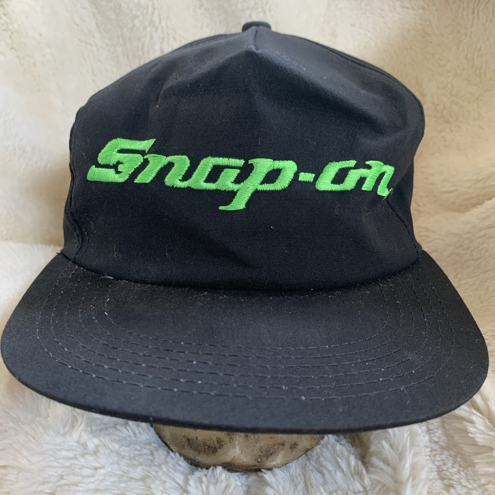 Vintage 90s Style Snap Back Snap On Lime‎ Green & Black Hat  Hipster